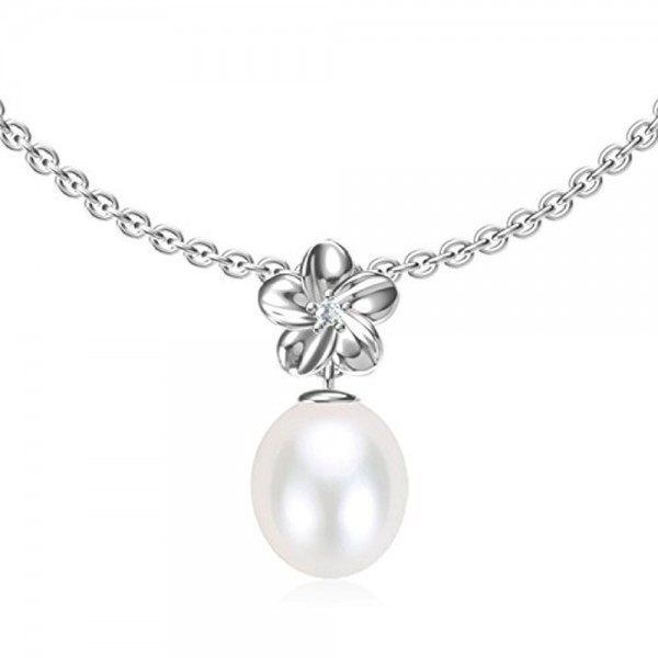 Swhite Sterling Freshwater Cultured Pearl Pendant Necklace - " White " - CI12MX5KXPY