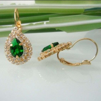 Navachi Plated Crystal Leverback Earrings