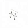 Large Cross Silver Toned Dangle Earrings - CY12DA45WV5