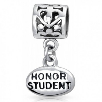Bling Jewelry Honor Student Oval Message Dangle Charm Bead .925 Sterling Silver - CB11T7ULEU1