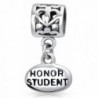 Bling Jewelry Honor Student Oval Message Dangle Charm Bead .925 Sterling Silver - CB11T7ULEU1