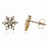 Snowflake Setting Zirconia Sterling Earrings