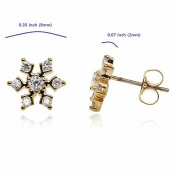 Snowflake Setting Zirconia Sterling Earrings in Women's Stud Earrings