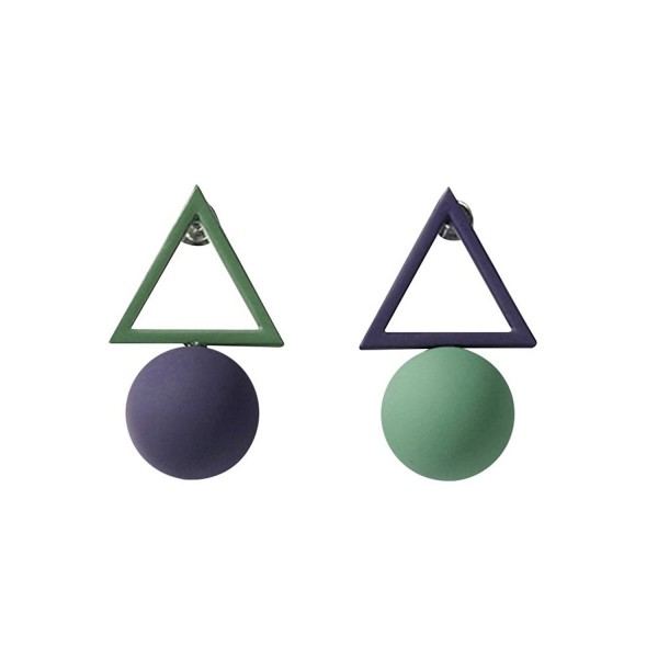 Simple Geometric Triangle Earrings Female Bead Jewelry Earrings Asymmetric - CA186G8RIDZ