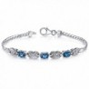 London Blue Topaz Bracelet Sterling Silver 1.75 Carats Oval Cut - C1111PMCS8V