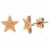 ELBLUVF Stainless - steel Rose gold Plated Lucky Star Earrings - C612GV8F2VX