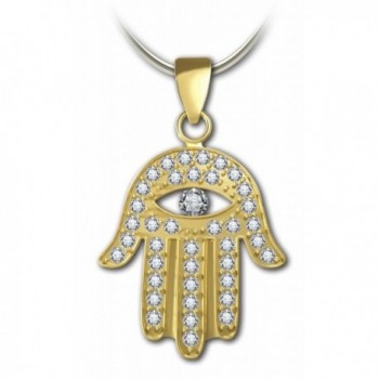 Plated Hamsa pendant Pendant Zirconia - White - CH11C1Z60MV