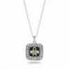 Lyme Disease Awareness Classic Silver Plated Square Crystal Necklace - CN11KEPFAY3