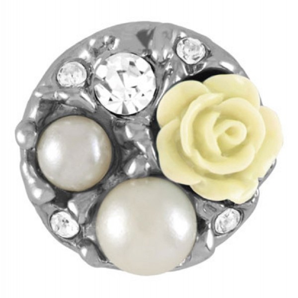 Ginger Snaps PEARL GARDEN - CREAM SN31-28 (Standard Size) Interchangeable Jewelry Snap Accessory - CF12BNZTH5B