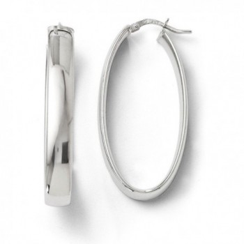 Sterling Silver 5.90mm Polished Oval Hinged Hoop Earrings (1.5IN x 0.8IN ) - C611FRSGWF9
