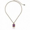 1928 Jewelry "Deep Siberian" Faceted Square Adjustable Pendant Necklace - Amethyst / Gold-Tone - C4110GT78EN