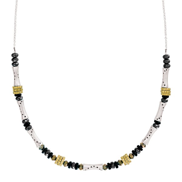 Silpada 'On the Horizon' Sterling Silver and Brass Multi-Stone Necklace- 18+2" - CQ12N8SIFUP