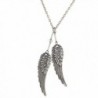 Lux Accessories Silvertone Feathered Wings Necklace - CM12EVA59J7