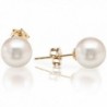 PAVOI 14K Gold Round Handpicked AAA+ Freshwater Cultured White Pearl Earrings for Women - CO12FNC2VYT