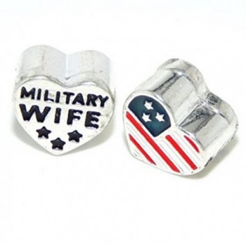 Pro Jewelry American Flag Military Wife Bead Compatible with European Snake Chain Bracelets - CH17X6X6N4O