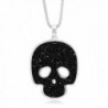 2" Rhodium Plated Black Crystal Medley Skull Pendant Made With Swarovski Crystal - C2186AZXNUQ