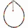 Anklet - Chakra Colors- Crystal Beads with Chain Extension - CT113D1XZLB