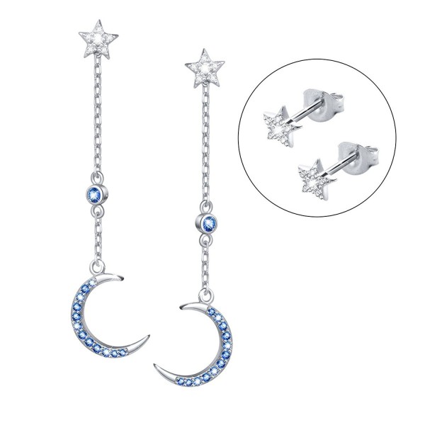 Elegant S925 Sterling Silver Hoop Dangle Earrings for Women - CV184YEM2DM