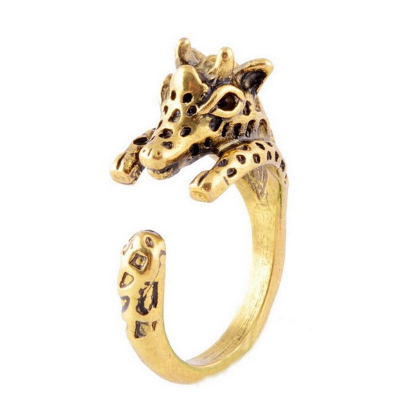 WIIPU Fashion Vintage Antique Gold Giraffe Adjustable Wrap Animal Ring(R19) - C311OW7A0IZ