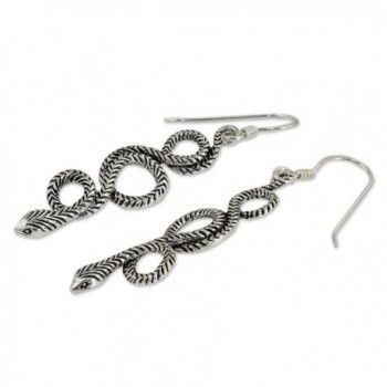 NOVICA Sterling Earrings Infinity Serpent