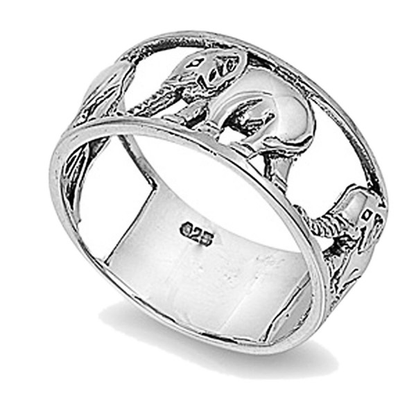 Sterling Silver Wedding & Engagement Ring Elephant Ring 10mm ( Size 5 to 12) - CG118RT7P8D