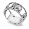 Sterling Silver Wedding & Engagement Ring Elephant Ring 10mm ( Size 5 to 12) - CG118RT7P8D
