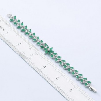 Rellecona Platinum Sterling Emerald Bracelet