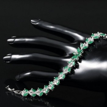 Rellecona Platinum Sterling Emerald Bracelet in Women's Tennis Bracelets