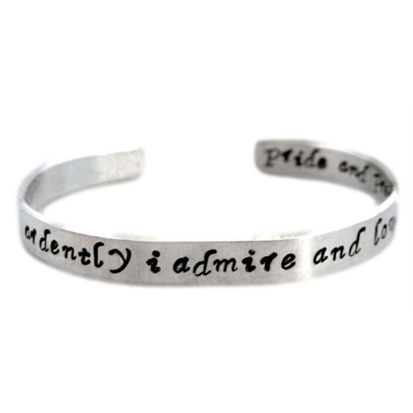 Jane Austen Bracelet - How Ardently I Admire and Love You - 2-sided Hand Stamped Aluminum Cuff - Customizable - CJ11SRQ40LL