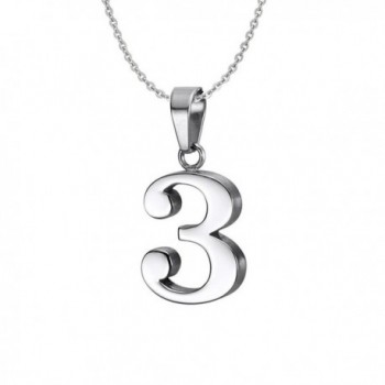 Ouslier 925 Sterling Silver Number Charm Necklace Pendant Jewelry 18" Chain - CO18577HHO7