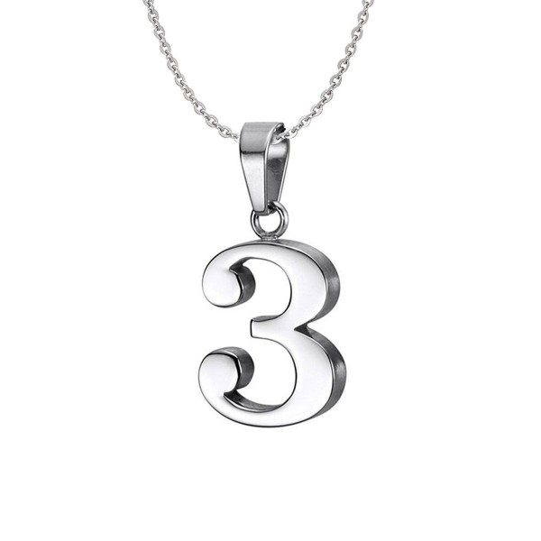 Ouslier 925 Sterling Silver Number Charm Necklace Pendant Jewelry 18" Chain - CO18577HHO7