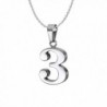 Ouslier 925 Sterling Silver Number Charm Necklace Pendant Jewelry 18" Chain - CO18577HHO7