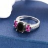 Sterling Created Sapphire 3 Stone Available in Women's Statement Rings