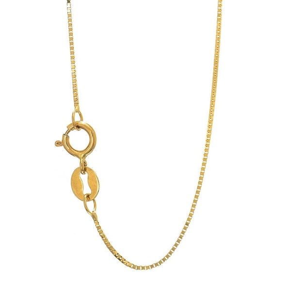 JewelStop 10k Solid Yellow Gold 0.45 mm Box Chain Necklace- Spring Ring Clasp - 16" - CT11XSESFT5