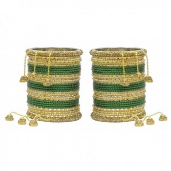 MUCHMORE Women Ethnic Fashion Green Bangle Indian Party wear Jewelry - C412K69ZYDT