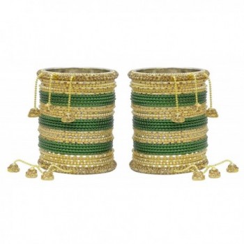 MUCHMORE Women Ethnic Fashion Green Bangle Indian Party wear Jewelry - C412K69ZYDT