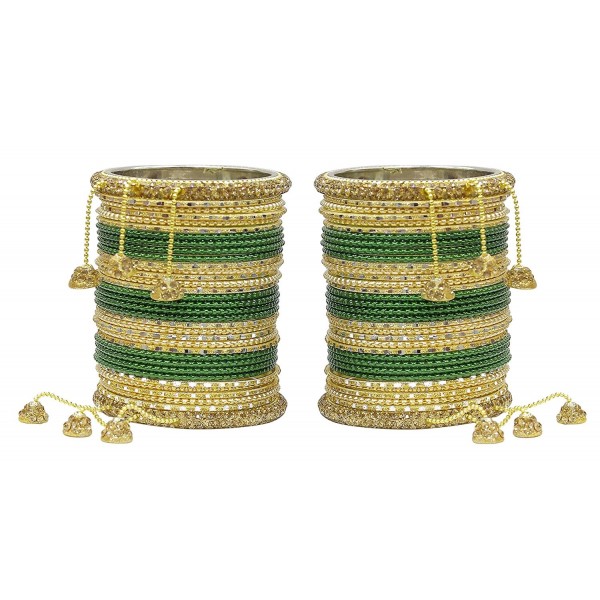 MUCHMORE Women Ethnic Fashion Green Bangle Indian Party wear Jewelry - C412K69ZYDT