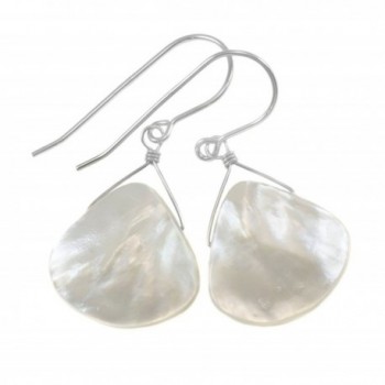 Sterling Silver White Mother Of Pearl Earrings Smooth Fat Simple MOP Tear Drops - CK128PKXYGF