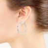 Sterling Polished Square Tube Click Top Earrings in Women's Hoop Earrings
