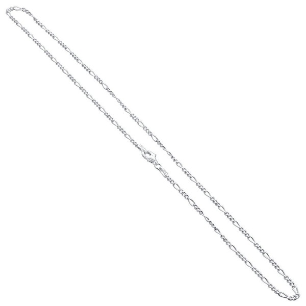 Italian 925 Sterling Silver 2mm Figaro Link Chain Necklace (16