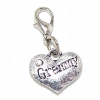 Pro Jewelry Clip-on "Grammy Heart w/ White Crystal" Charm Dangling - CO11LY9M6B9