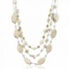 Zinc Metallic Yarn Beaded Shiva Eye Shell- Cultured Freshwater Pearls Choker Necklace 18.5-21 inches - C712JP2HRFL