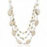 Zinc Metallic Yarn Beaded Shiva Eye Shell- Cultured Freshwater Pearls Choker Necklace 18.5-21 inches - C712JP2HRFL
