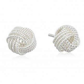 Sephla Silver Plated Mesh Knot Stud Earrings For Women - CM11YVXWU5R