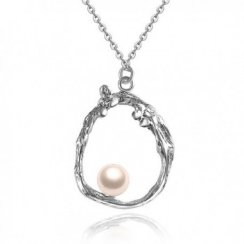 Valentines Handmade Jewelry sterling Necklace - Pearl Necklace - CC183LNRRLI