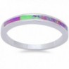 Lab Created Pink Opal Band .925 Sterling Silver Ring Size8 - CE11MBK5R1L