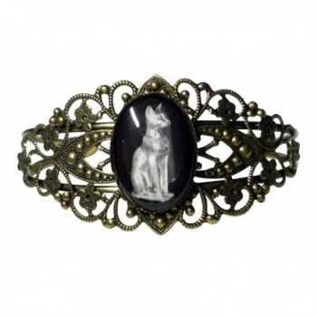 Cat Goddess Bast Bracelet Victorian Bronze - C412NYLZO8K