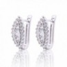GULICX Silver Tone White Clear Cubic Zirconia Eye-shape Hoop Huggie Earrings for Pierced Ear - C9122S7XYPR