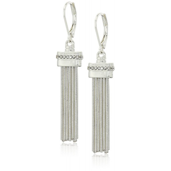 Nine West Silver-Tone and Crystal Tassel Drop Earrings - C7183YQZNN5