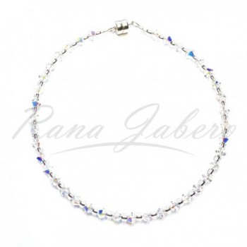 Rana Jabero Swarovski Crystal Aurora Borealis Sparkling Anklet Ankle Bracelet w/Magnetic Clasp- 10" - CJ11D2OOETL